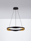 Preview: Nova Luce LED Pendelleuchte Radon dimmbar 53W warmweiss 3000K Schwarz Gold Aluminium Ø65cm 9186948