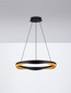 Preview: Nova Luce LED Pendelleuchte Radon dimmbar 53W warmweiss 3000K Schwarz Gold Aluminium Ø65cm 9186948