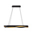 Preview: Nova Luce LED Pendelleuchte Radon dimmbar 63W warmweiss 3000K Schwarz Gold Aluminium 100x36cm 9186949