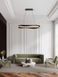 Preview: Nova Luce LED Pendelleuchte Radon dimmbar 63W warmweiss 3000K Schwarz Gold Aluminium 100x36cm 9186949