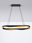 Preview: Nova Luce LED Pendelleuchte Radon dimmbar 63W warmweiss 3000K Schwarz Gold Aluminium 100x36cm 9186949