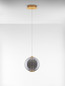 Preview: Nova Luce LED Pendelleuchte Navi 8W warmweiss 3000K Messinggold Rauchgrau Glas Metall Ø22cm 9186951