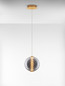 Preview: Nova Luce LED Pendelleuchte Navi 8W warmweiss 3000K Messinggold Rauchgrau Glas Metall Ø22cm 9186951