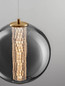 Preview: Nova Luce LED Pendelleuchte Navi 8W warmweiss 3000K Messinggold Rauchgrau Glas Metall Ø22cm 9186951