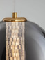 Preview: Nova Luce LED Pendelleuchte Navi 8W warmweiss 3000K Messinggold Rauchgrau Glas Metall Ø22cm 9186951