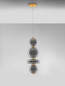 Preview: Nova Luce LED Pendelleuchte Navi 20W warmweiss 3000K Messinggold Rauchgrau Glas Metall Ø25,5cm 9186952