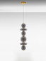 Preview: Nova Luce LED Pendelleuchte Navi 27W warmweiss 3000K Messinggold Rauchgrau Glas Metall Ø25,5cm 9186953