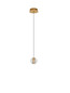 Preview: Nova Luce LED Pendelleuchte Licio 4W warmweiss 3000K Gold Glas Metall Ø14cm 9186958