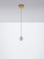 Preview: Nova Luce LED Pendelleuchte Licio 4W warmweiss 3000K Gold Glas Metall Ø14cm 9186958