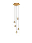 Preview: Nova Luce LED Pendelleuchte Licio dimmbar 16W warmweiss 3000K Gold Glas Metall Ø31cm 9186960