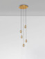 Preview: Nova Luce LED Pendelleuchte Licio dimmbar 16W warmweiss 3000K Gold Glas Metall Ø31cm 9186960