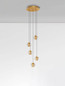 Preview: Nova Luce LED Pendelleuchte Licio dimmbar 16W warmweiss 3000K Gold Glas Metall Ø31cm 9186960