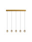 Preview: Nova Luce LED Pendelleuchte Licio dimmbar 16W warmweiss 3000K Gold Glas Metall 18x12cm 9186961