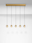 Preview: Nova Luce LED Pendelleuchte Licio dimmbar 16W warmweiss 3000K Gold Glas Metall 18x12cm 9186961
