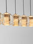 Preview: Nova Luce LED Pendelleuchte Licio dimmbar 16W warmweiss 3000K Gold Glas Metall 18x12cm 9186961