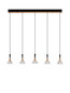 Preview: Nova Luce LED Pendelleuchte Paluz dimmbar 30W warmweiss 3000K Roségold Schwarz Metall 90,5x10,5cm 9186964