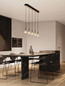 Preview: Nova Luce LED Pendelleuchte Paluz dimmbar 30W warmweiss 3000K Roségold Schwarz Metall 90,5x10,5cm 9186964