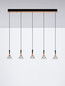 Preview: Nova Luce LED Pendelleuchte Paluz dimmbar 30W warmweiss 3000K Roségold Schwarz Metall 90,5x10,5cm 9186964
