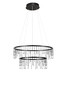 Preview: Nova Luce LED Pendelleuchte Stellar dimmbar 41W warmweiss 3000K Schwarz Chrom Aluminium Ø65cm 9186969