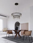 Preview: Nova Luce LED Pendelleuchte Stellar dimmbar 41W warmweiss 3000K Schwarz Chrom Aluminium Ø65cm 9186969