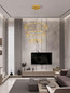 Preview: Nova Luce LED Pendelleuchte Stellar dimmbar 72W warmweiss 3000K Gold Aluminium Kupfer Ø80cm 9186970