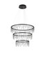 Preview: Nova Luce LED Pendelleuchte Stellar dimmbar 72W warmweiss 3000K Schwarz Chrom Aluminium Ø80cm 9186971