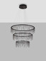 Preview: Nova Luce LED Pendelleuchte Stellar dimmbar 72W warmweiss 3000K Schwarz Chrom Aluminium Ø80cm 9186971