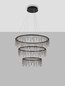 Preview: Nova Luce LED Pendelleuchte Stellar dimmbar 72W warmweiss 3000K Schwarz Chrom Aluminium Ø80cm 9186971