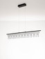 Preview: Nova Luce LED Pendelleuchte Stellar dimmbar 17W warmweiss 3000K Schwarz Chrom Aluminium 120x8cm 9186973