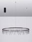 Preview: Nova Luce LED Pendelleuchte Stellar dimmbar 36W warmweiss 3000K Schwarz Chrom Aluminium Ø100cm 9186979
