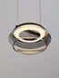 Preview: Nova Luce LED Pendelleuchte Jailyn 8W warmweiss 3000K Rauchgrau Schwarz Glas Aluminium Ø14cm 9236101