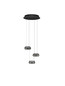 Preview: Nova Luce LED Pendelleuchte Jailyn dimmbar 24W warmweiss 3000K Rauchgrau Schwarz Glas Aluminium Ø35cm 9236102