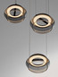 Preview: Nova Luce LED Pendelleuchte Jailyn dimmbar 24W warmweiss 3000K Rauchgrau Schwarz Glas Aluminium Ø35cm 9236102