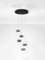 Preview: Nova Luce LED Pendelleuchte Jailyn dimmbar 40W warmweiss 3000K Rauchgrau Schwarz Glas Aluminium Ø45cm 9236103