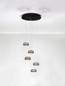 Preview: Nova Luce LED Pendelleuchte Jailyn dimmbar 40W warmweiss 3000K Rauchgrau Schwarz Glas Aluminium Ø45cm 9236103