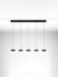 Preview: Nova Luce LED Pendelleuchte Jailyn dimmbar 40W warmweiss 3000K Rauchgrau Schwarz Glas Aluminium 108x14cm 9236104