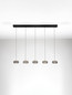 Preview: Nova Luce LED Pendelleuchte Jailyn dimmbar 40W warmweiss 3000K Rauchgrau Schwarz Glas Aluminium 108x14cm 9236104