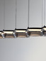 Preview: Nova Luce LED Pendelleuchte Jailyn dimmbar 40W warmweiss 3000K Rauchgrau Schwarz Glas Aluminium 108x14cm 9236104