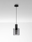 Preview: Nova Luce Pendelleuchte Mirbi E27 Schwarz Stahl Glas Ø18cm 9236200
