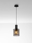 Preview: Nova Luce Pendelleuchte Mirbi E27 Schwarz Stahl Glas Ø18cm 9236200