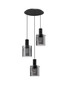 Preview: Nova Luce Pendelleuchte Mirbi 3-flammig 3xE27 Schwarz Stahl Glas Ø45cm 9236201