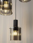 Preview: Nova Luce Pendelleuchte Mirbi 3-flammig 3xE27 Schwarz Stahl Glas Ø45cm 9236201