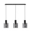 Preview: Nova Luce Pendelleuchte Mirbi 3-flammig 3xE27 Schwarz Stahl Glas 96x18cm 9236202