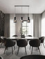 Preview: Nova Luce Pendelleuchte Mirbi 3-flammig 3xE27 Schwarz Stahl Glas 96x18cm 9236202
