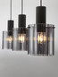 Preview: Nova Luce Pendelleuchte Mirbi 3-flammig 3xE27 Schwarz Stahl Glas 96x18cm 9236202