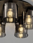 Preview: Nova Luce Deckenleuchte Mirbi 5-flammig 5xE27 Schwarz Stahl Glas Ø52cm 9236204