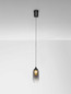 Preview: Nova Luce LED Pendelleuchte Kita 6W warmweiss 3000K Schwarz Glas Metall Ø7cm 9236205