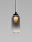 Preview: Nova Luce LED Pendelleuchte Kita 6W warmweiss 3000K Schwarz Glas Metall Ø7cm 9236205