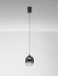 Preview: Nova Luce LED Pendelleuchte Kita 6W warmweiss 3000K Schwarz Glas Metall Ø10cm 9236206