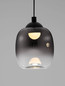 Preview: Nova Luce LED Pendelleuchte Kita 6W warmweiss 3000K Schwarz Glas Metall Ø10cm 9236206